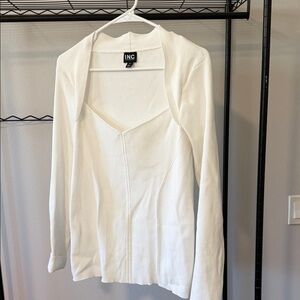 INC International Concepts Women's Cream Blouse